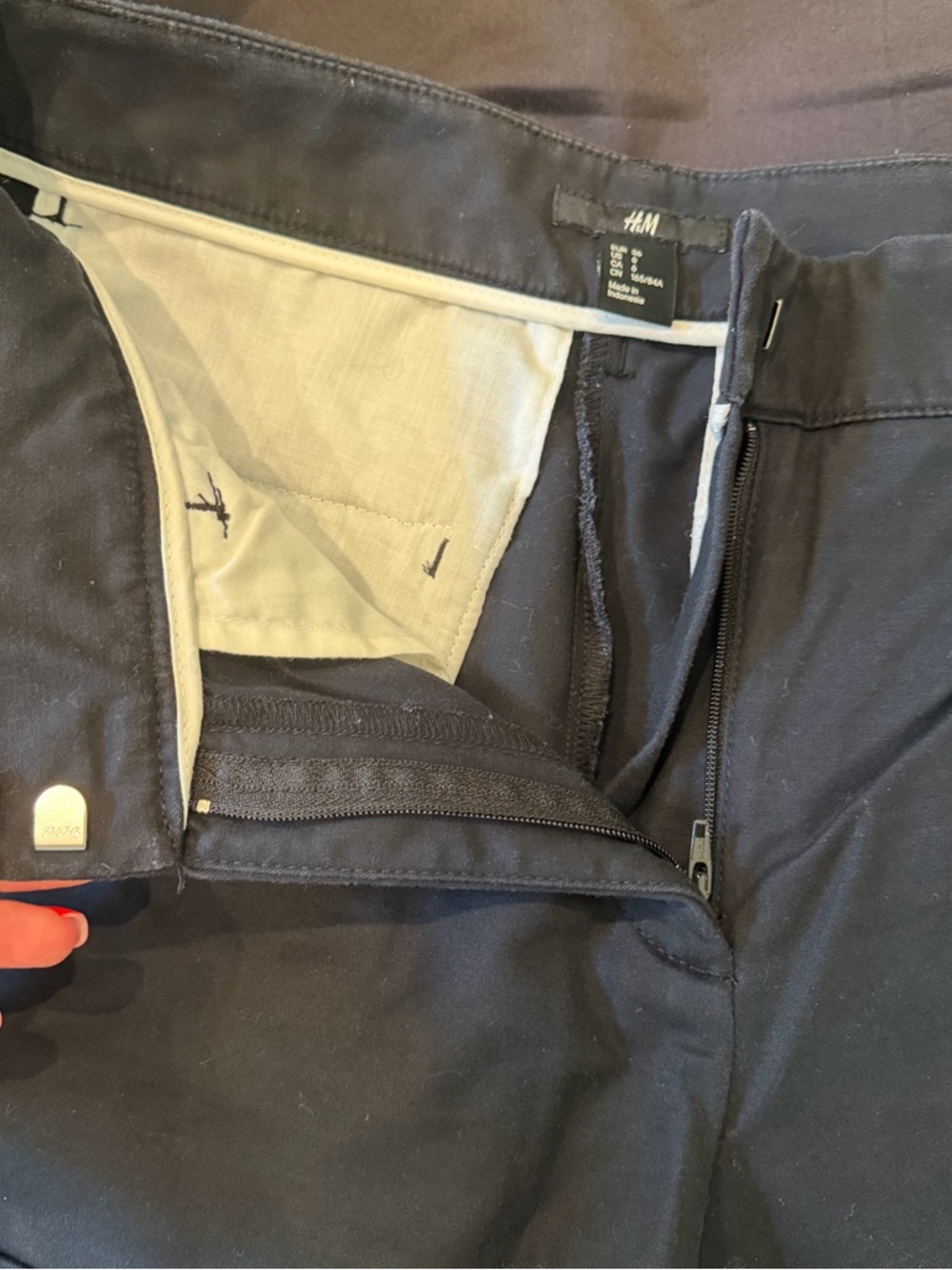 H&M Tailored Black Chino Shorts with Gold Buttons - Picture 5 of 7